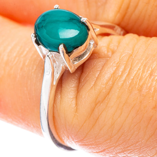 Tibetan Turquoise Dainty Ring Size 7.5 (925 Sterling Silver) R5893