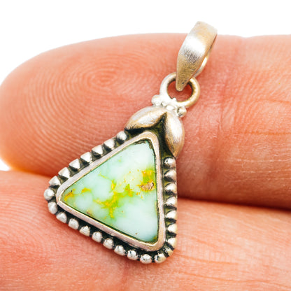 Southwestern Style Palomino Turquoise Pendant 7/8" (.925 Sterling Silver)