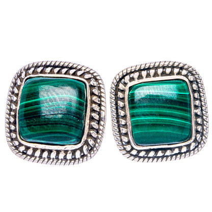 Malachite Earrings 5/8" (925 Sterling Silver) E1530