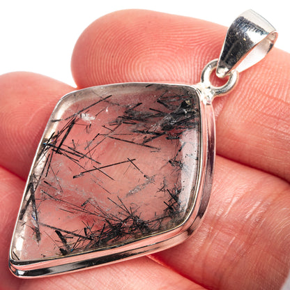 Tourmalinated Quartz Pendant 1 3/4" (925 Sterling Silver) P39758