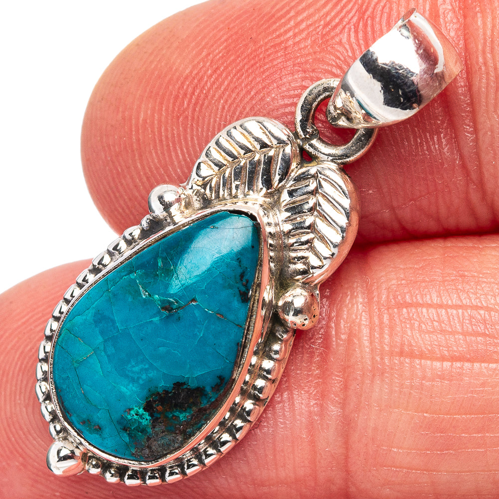 Chrysocolla Pendant 1 1/4" (.925 Sterling Silver)