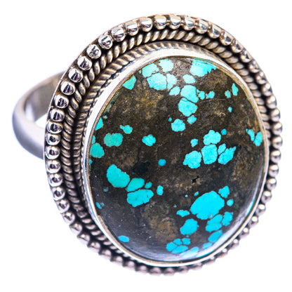 Tibetan Turquoise Ring Size 9 (925 Sterling Silver) R142026