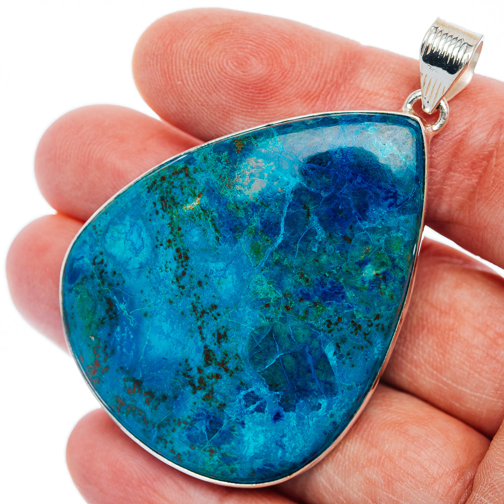 Huge Premium Shattuckite Pendant 2 3/8" (.925 Sterling Silver)
