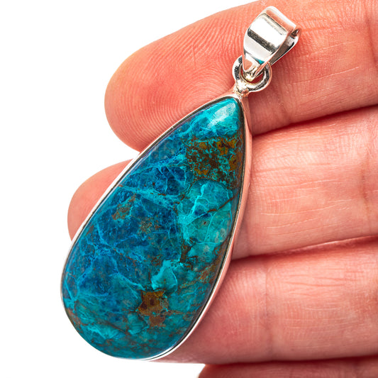 Shattuckite Pendant 2" (.925 Sterling Silver)