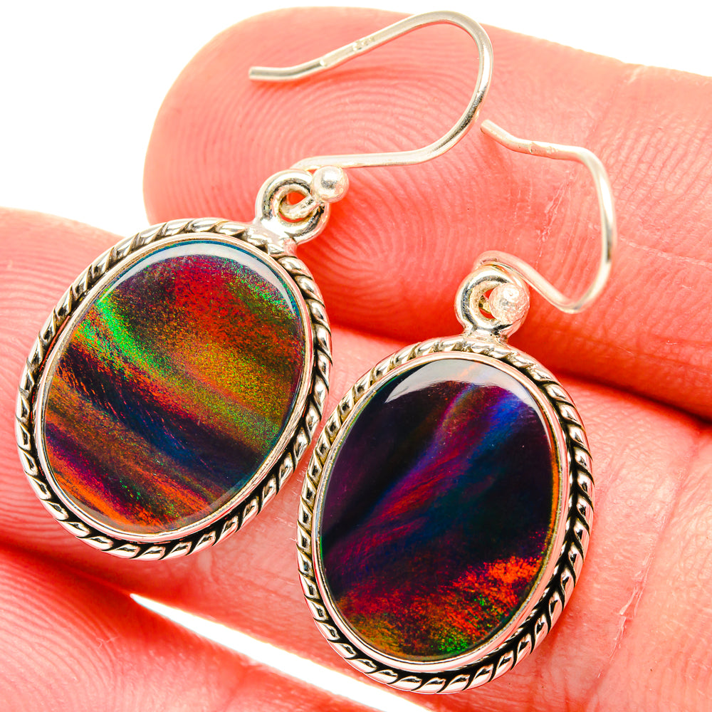 Aura Opal Earrings 1 3/8" (925 Sterling Silver) EARR432046