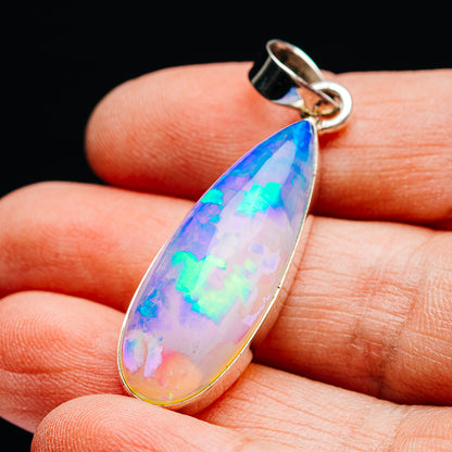 16.5ct Ethiopian Water Opal Pendant 1 3/4" (.925 Sterling Silver)