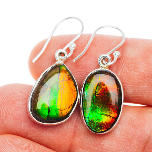 Exclusive Ammolite Earrings 1 1/4" (.925 Sterling Silver)