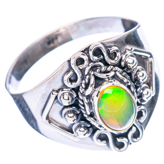 Rare Ethiopian Opal Ring Size 9.5 (925 Sterling Silver) R4336