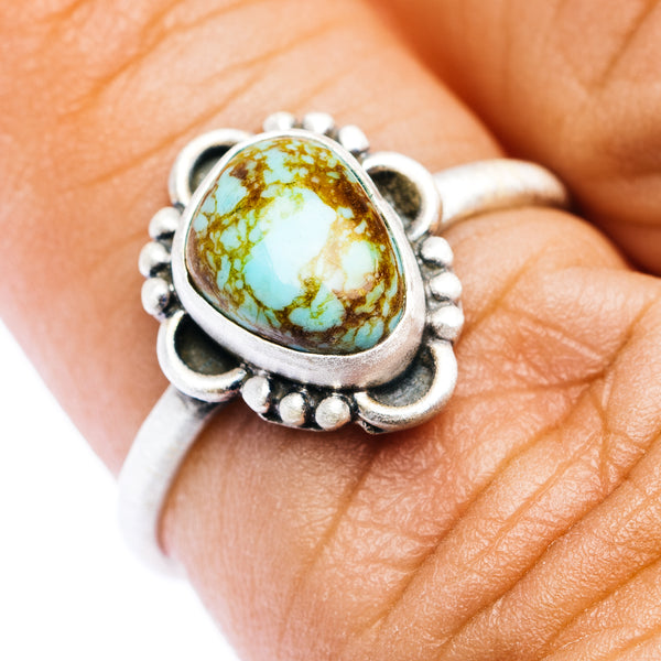 Southwestern Style Royston Turquoise Ring Size 7 (.925 Sterling Silver)