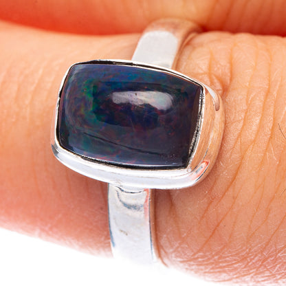 Black Opal Ring Size 6.75 (925 Sterling Silver) R144619