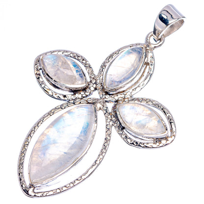 Signature Rainbow Moonstone Pendant 2 1/8" (.925 Sterling Silver)