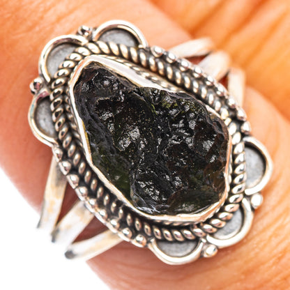 Moldavite Ring Size 7.5 (.925 Sterling Silver)