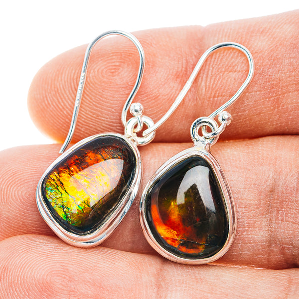 Premium Canadian Ammolite Earrings 1 1/4" (.925 Sterling Silver)
