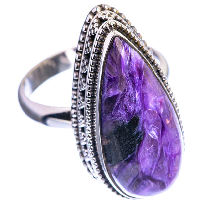 Large Charoite Ring Size 9 (925 Sterling Silver) R142322