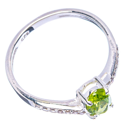 Value Faceted Peridot, Cubic Zirconia Ring Size 6.75 (.925 Sterling Silver)