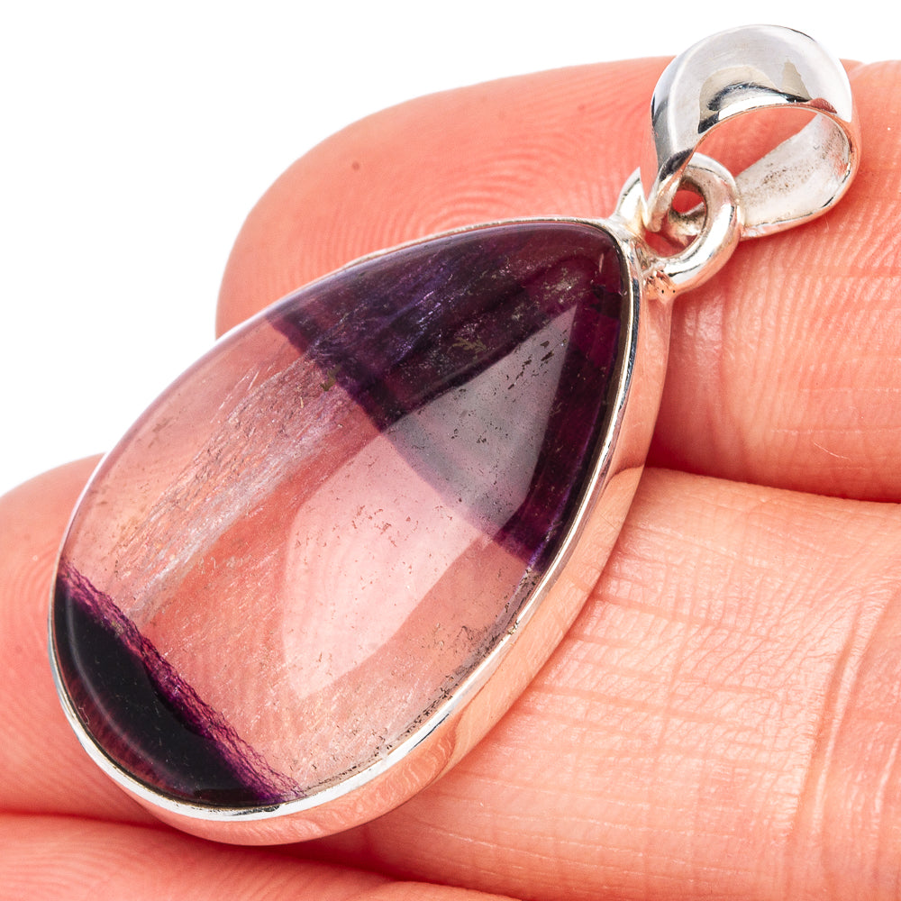 Chevron Amethyst Pendant 1 3/8" (925 Sterling Silver) P42868