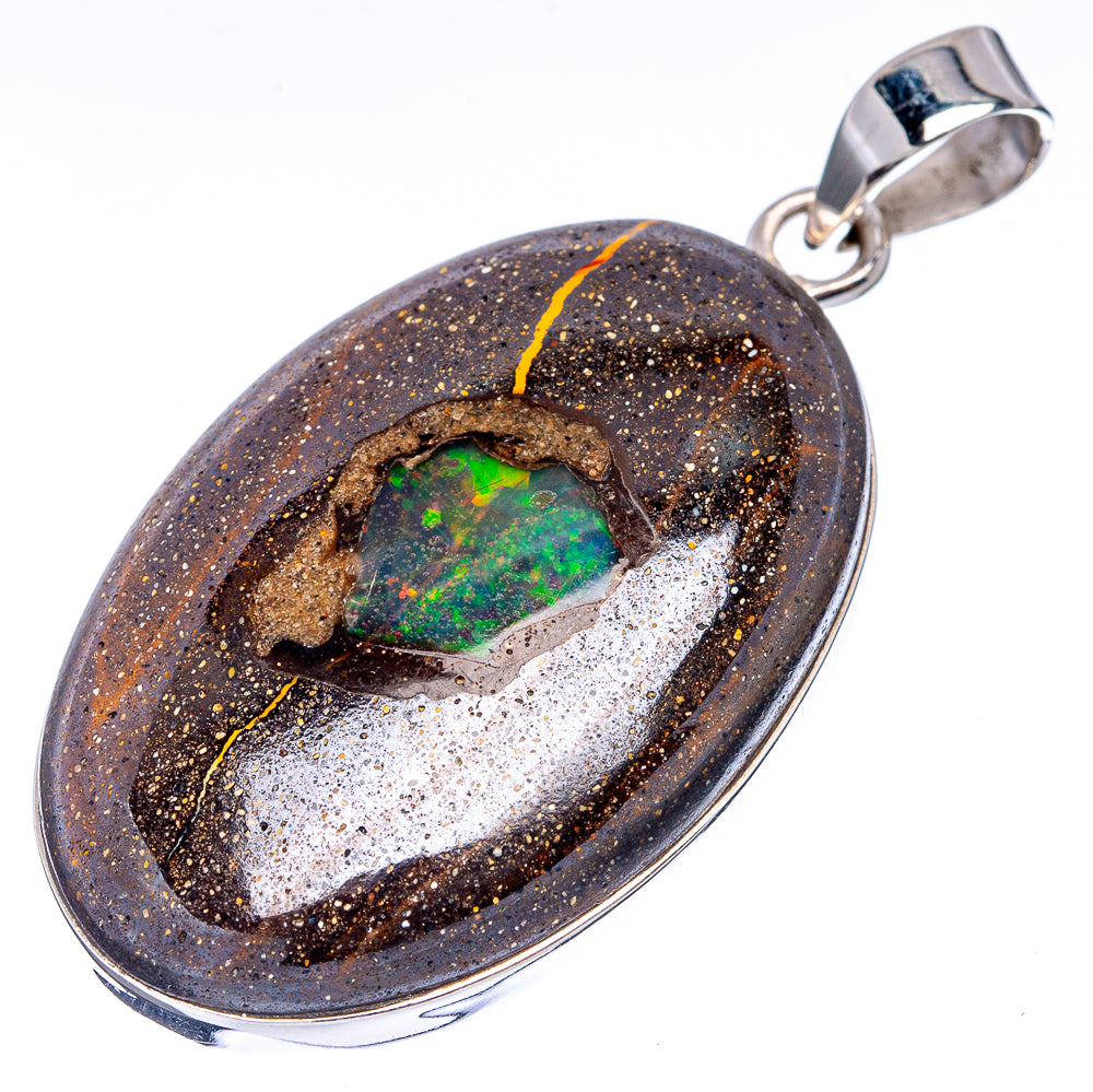 Premium Boulder Opal Pendant 1 3/4" (.925 Sterling Silver)
