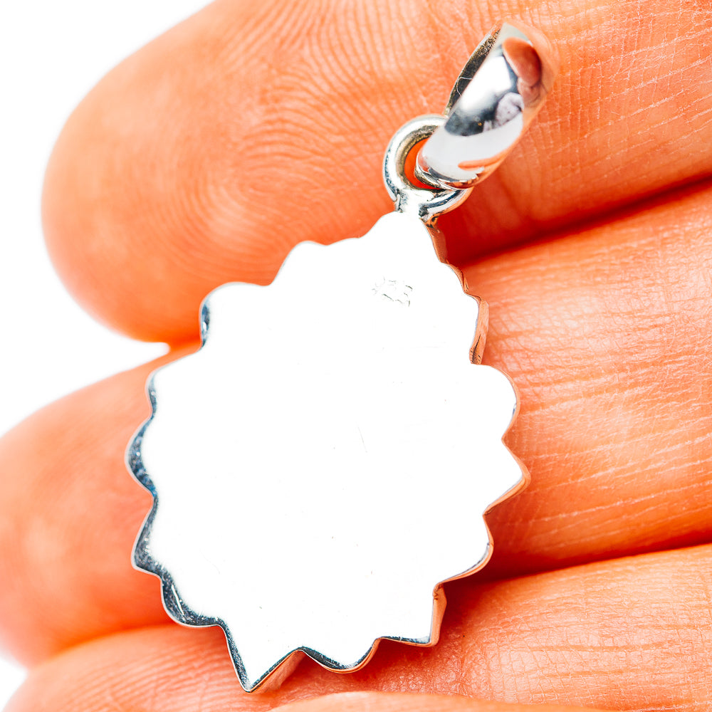 Southwestern Style Kingman Turquoise Pendant 1 3/8" (.925 Sterling Silver)