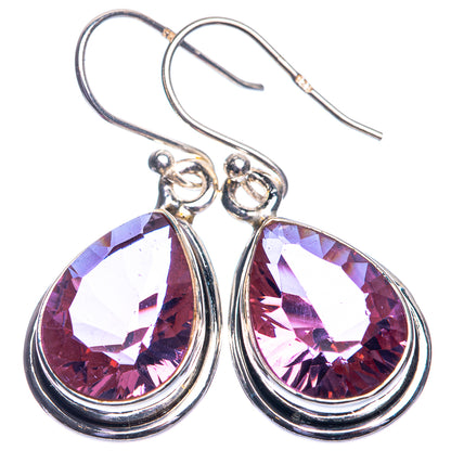Color Change Alexandrite (Lab.) Earrings 1 3/8" (925 Sterling Silver) E432782