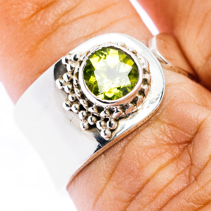 Peridot Ring Size 6 Adjustable (.925 Sterling Silver)