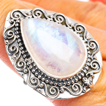 Signature Rainbow Moonstone Ring Size 8.75 (.925 Sterling Silver)