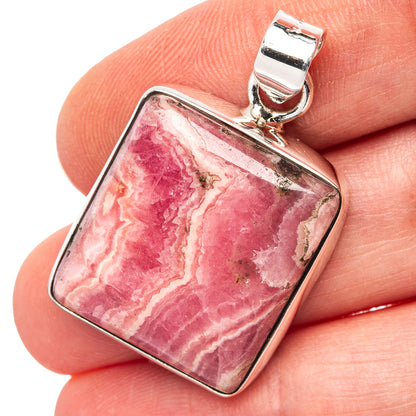 Premium Rhodochrosite Pendant 1 3/8" (.925 Sterling Silver)