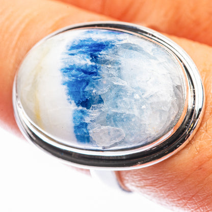Blue Scheelite Ring Size 8.5 (925 Sterling Silver) R142252