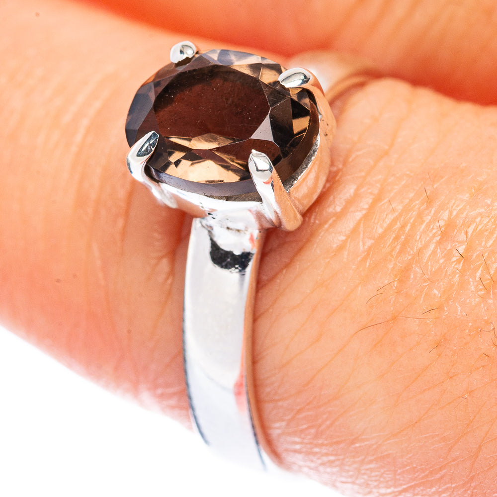 Smoky Quartz Ring Size 8.25 (925 Sterling Silver)