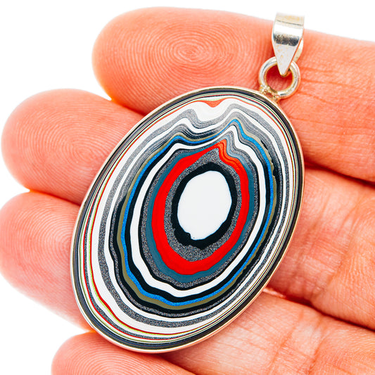 Premium Fordite Pendant 1 7/8" (.925 Sterling Silver)