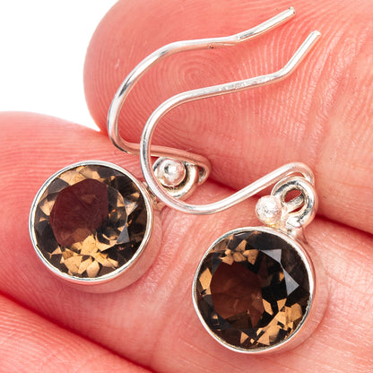 Smoky Quartz Earrings 1 1/8" (925 Sterling Silver) E433473