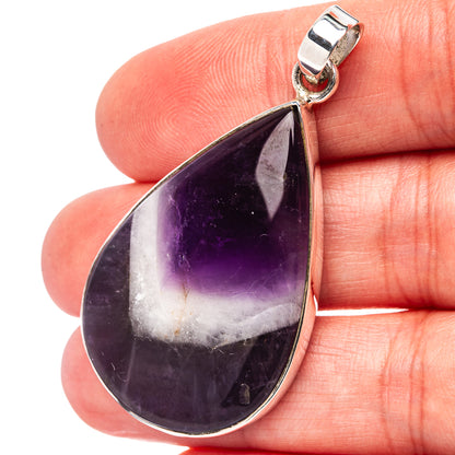 Premium Chevron Amethyst Pendant 1 7/8" (.925 Sterling Silver)