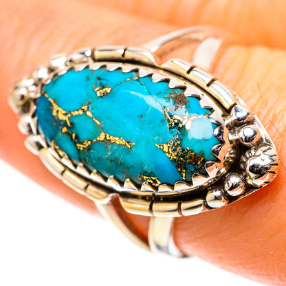 Blue Copper Composite Turquoise 925 Sterling Silver Ring Size 7.5 (925 Sterling Silver) RING139577