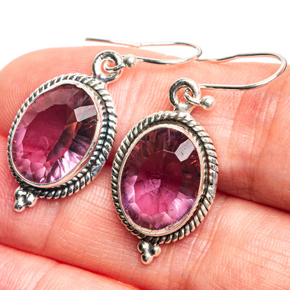 Color Change Alexandrite (Lab.) Earrings 1 1/2" (925 Sterling Silver) E432705