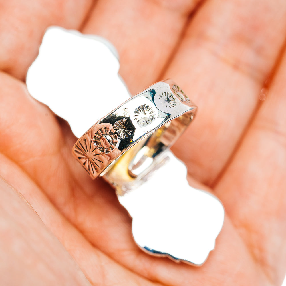 Exclusive Southwestern Style Campitos Turquoise Ring Size 7 Adjustable (.925 Sterling Silver)