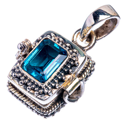 Poison Blue Topaz Pendant 1 1/8" (925 Sterling Silver) P39309