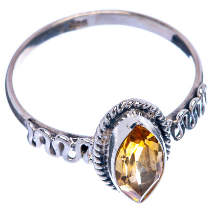 Faceted Citrine Dainty Ring Size 7.75 (925 Sterling Silver) R145507