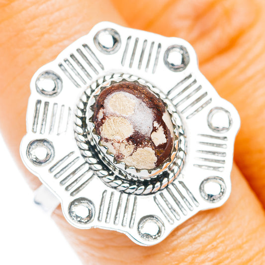 Southwestern Style White Horse Jasper Ring Size 8 (.925 Sterling Silver)