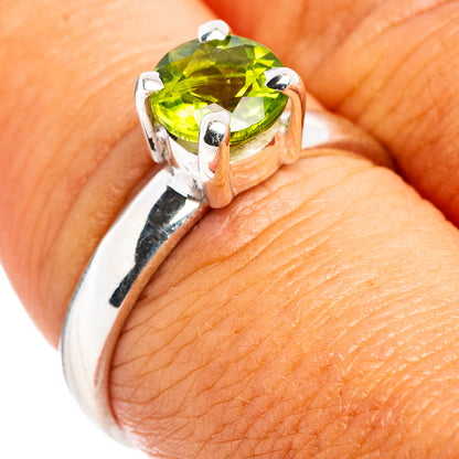 Faceted Peridot Ring Size 8 (.925 Sterling Silver)