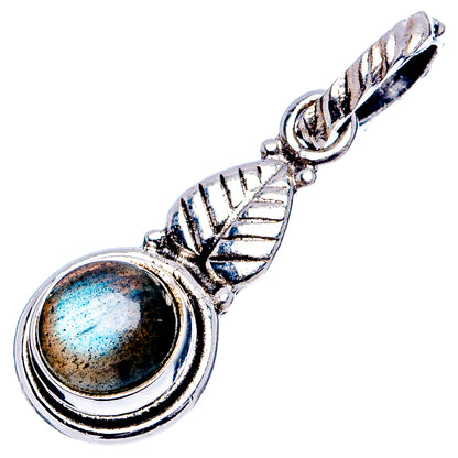 Labradorite Dainty Pendant 1 1/8" (.925 Sterling Silver)