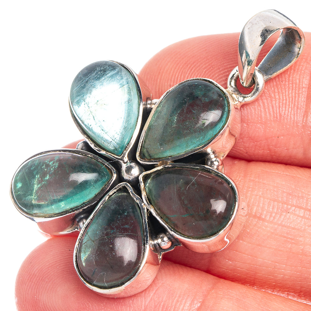 Blue Fluorite Pendant 1 1/2" (925 Sterling Silver) P39824