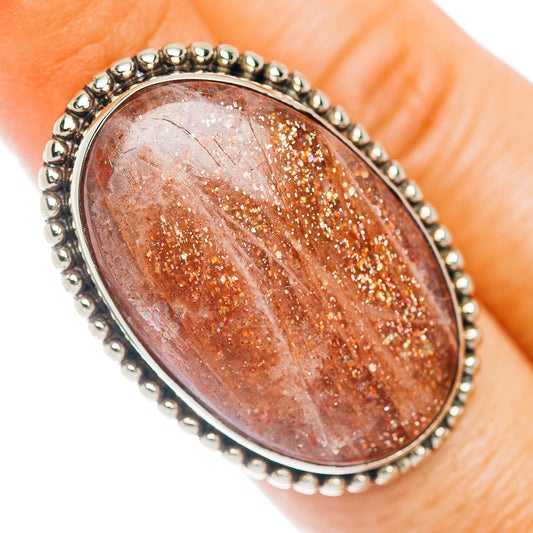 African Sunstone Ring Size 7 (German Silver)