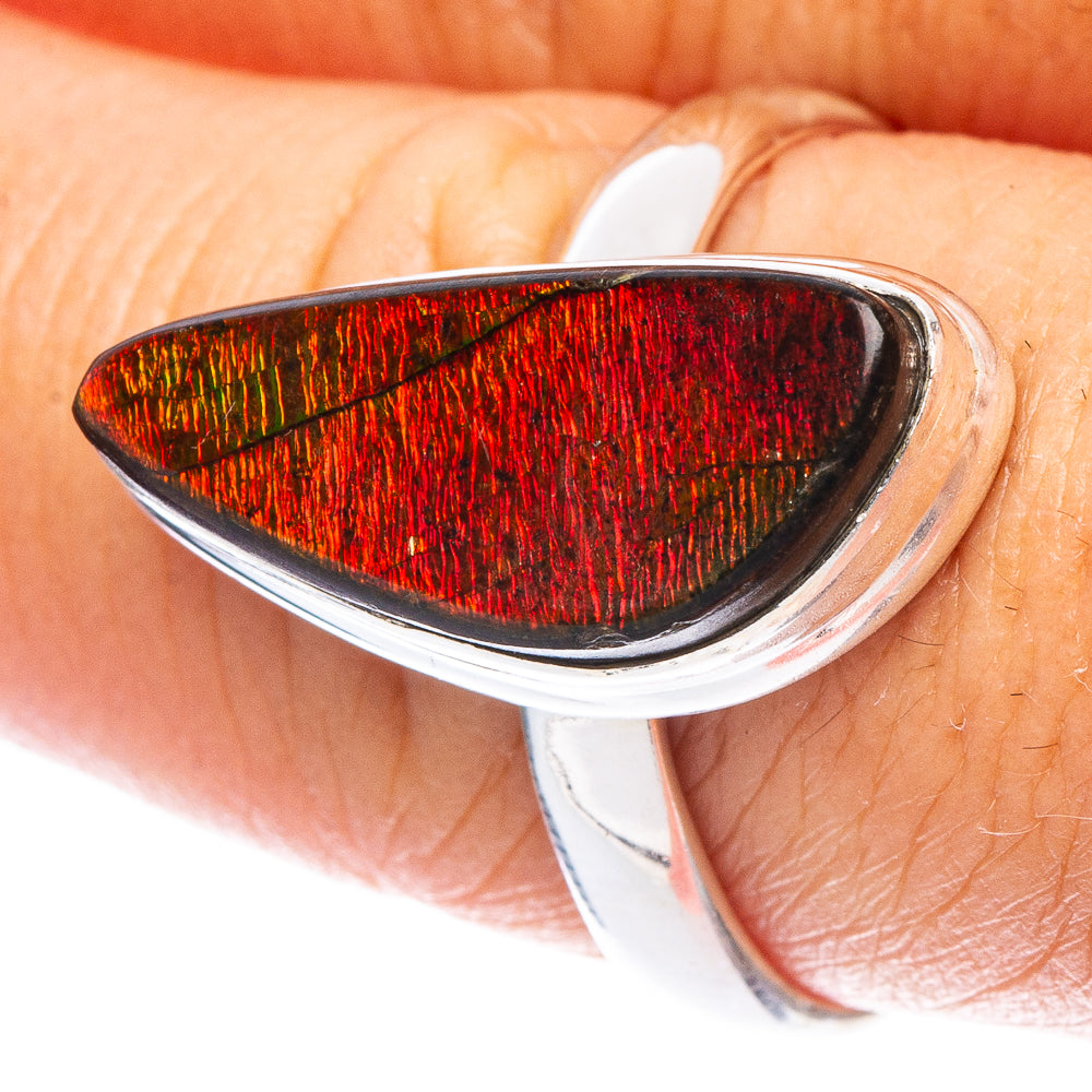 Rare Ammolite Ring Size 9 (925 Sterling Silver) R7204