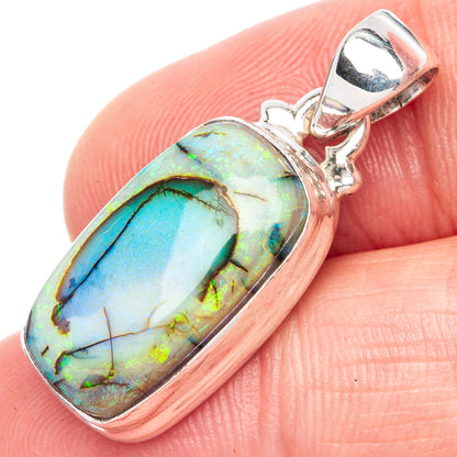 Rare Sterling Opal 925 Sterling Silver Pendant 1 1/8" (925 Sterling Silver) P41923