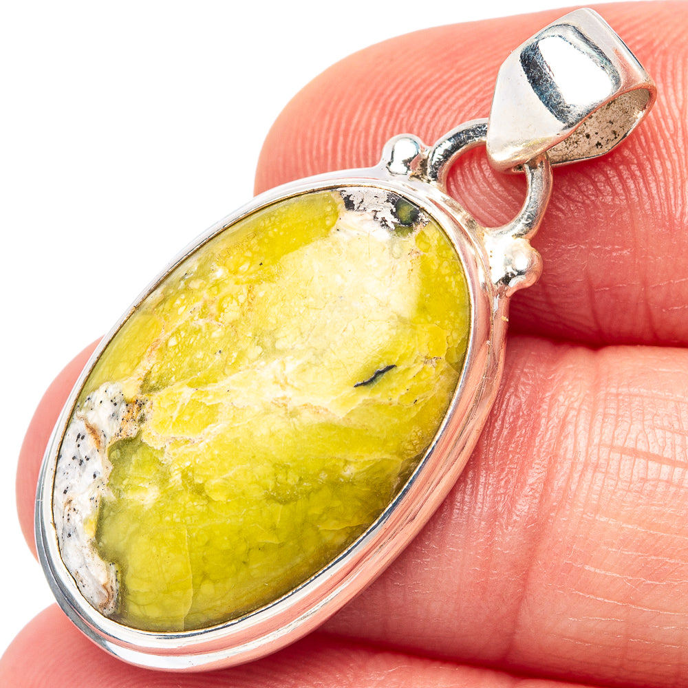 Lizardite Pendant 1 3/8" (.925 Sterling Silver)