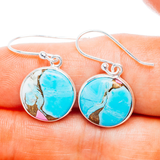 Cotton Candy Turquoise Earrings 1 1/4" (.925 Sterling Silver)