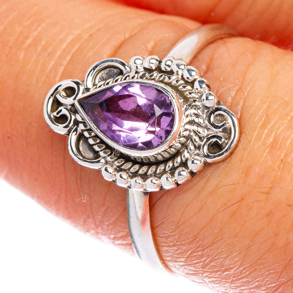Faceted Amethyst Dainty Ring Size 7.75 (925 Sterling Silver) R147287