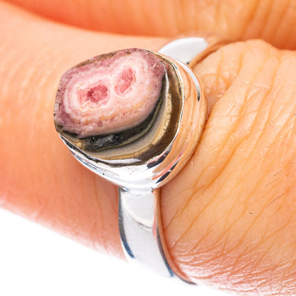 Rare Rhodochrosite Stalactite Ring Size 6.75 (925 Sterling Silver) R2987