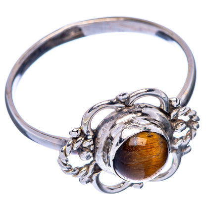 Tiger Eye Dainty Ring Size 7.75 (925 Sterling Silver) R145772