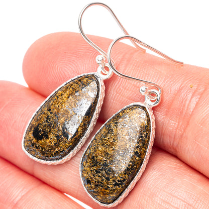 Bronzite Earrings 1 1/2" (925 Sterling Silver) E1471