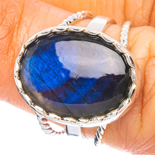 Labradorite 925 Sterling Silver Premium Ring Size 5.75 (925 Sterling Silver) R6475